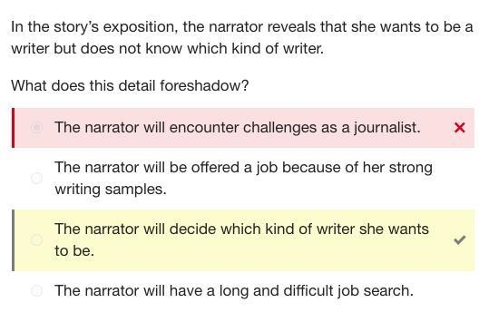 My First Day on the Job 1. In the story’s exposition, the narrator reveals that she-example-1