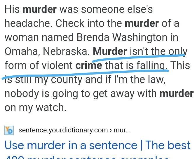 Hi, Can you please help me? Use the word " murder " in a meaningful sentence-example-1