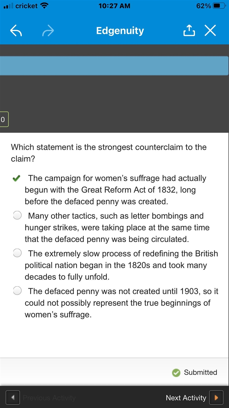 Read the claim. Which statement is the strongest counterclaim to the claim? Claim-example-1