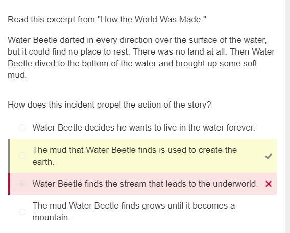 Read this excerpt from "How the World Was Made." Water Beetle darted in-example-1