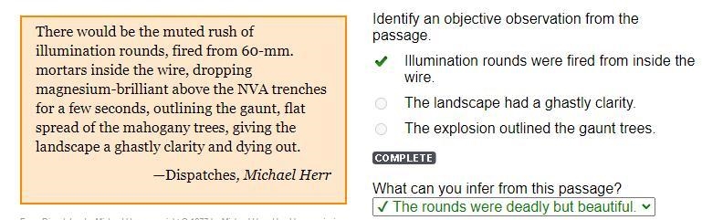 What can you infer from this passage? -Everyone hated illumination rounds. -The rounds-example-1