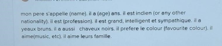 How to write about your father in french​-example-1