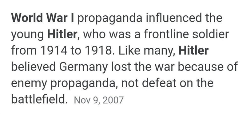 Why was WWI so important to hilter?-example-1