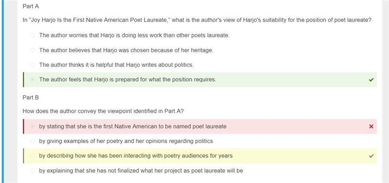 Part A In joy harjo is the first Native American poet laureate what is the author-example-1