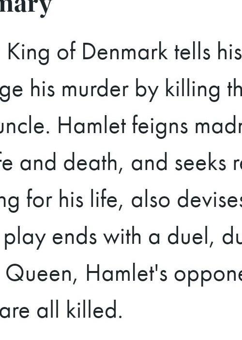 Can someone write a summary about Hamlet?-example-3