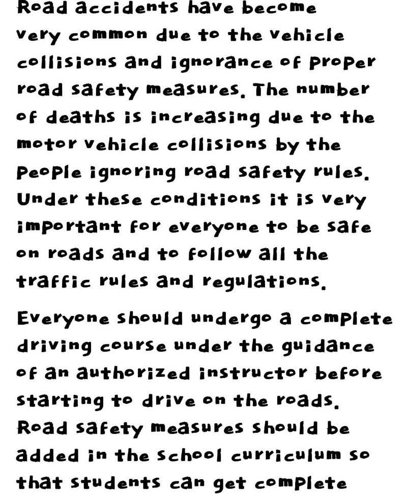 An Article for publication on dangers on our roads​-example-1