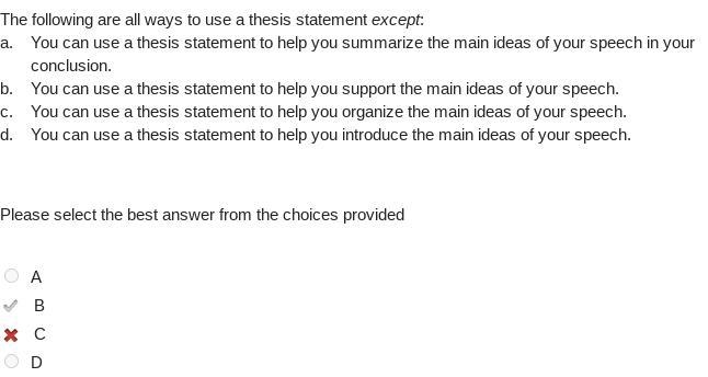 The following are all ways to use a thesis statement except: a. You can use a thesis-example-1