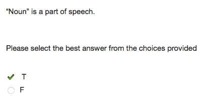 "Noun" is a part of speech. Please select the best answer from the choices-example-1