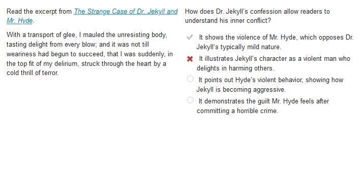 How does Dr. Jekyll's confession allow readers to understand his inner conflict? O-example-1