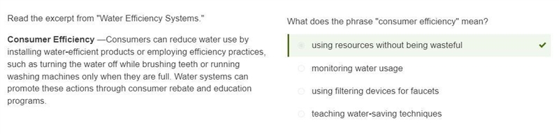 What does the phrase "consumer efficiency" mean? using filtering devices-example-1