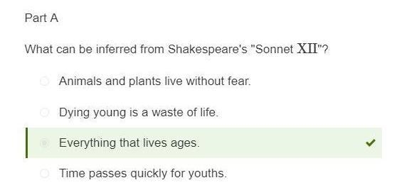 GIVEING POINTS Read the sonnet Part A Sonnet XII What can be inferred from Shakespeare-example-2