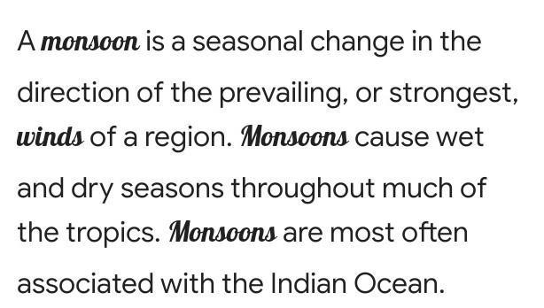 What is a monsoon wind​-example-1