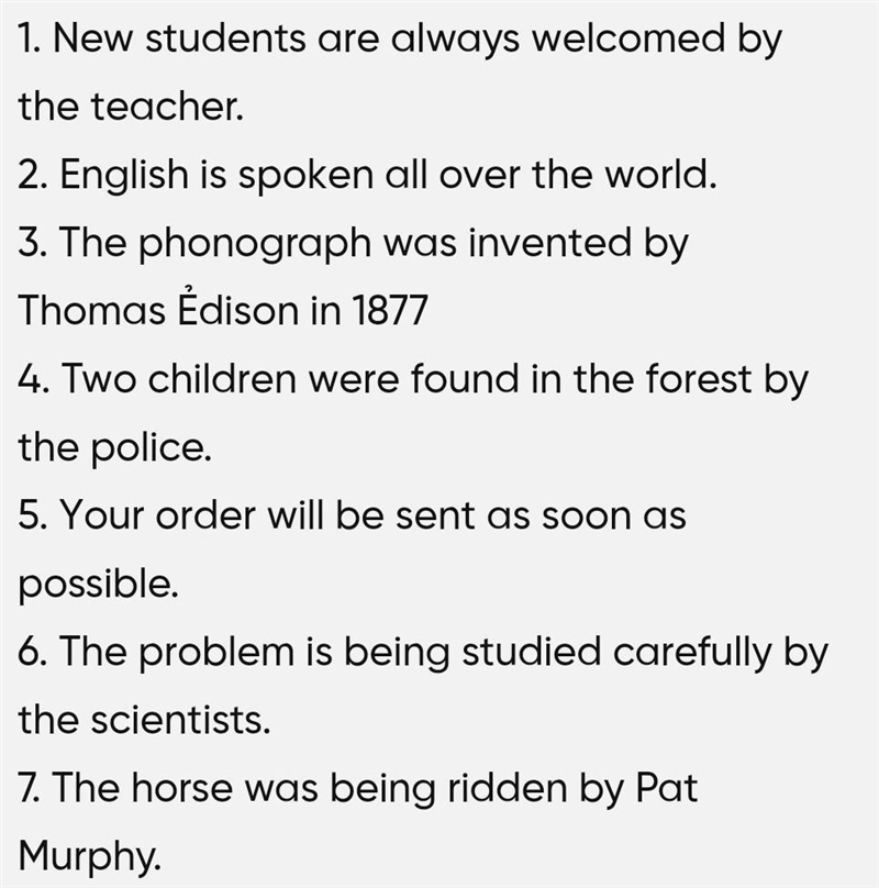 III. Change into passive voice. 1. The teacher always welcomes new students. → 2. People-example-1