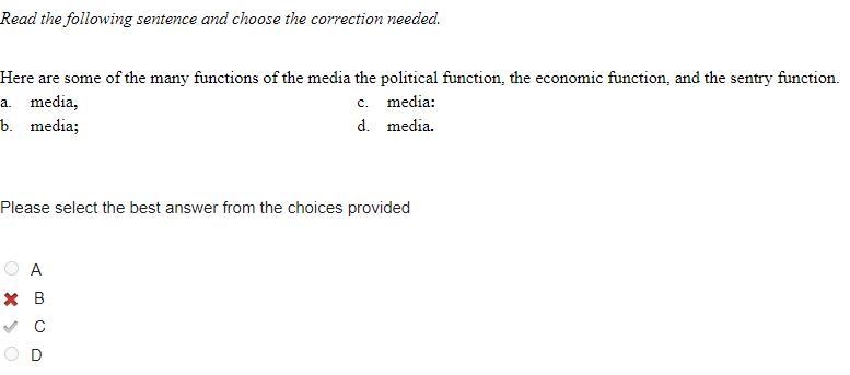 Read the following sentence and choose the correction needed. Here are some of the-example-1