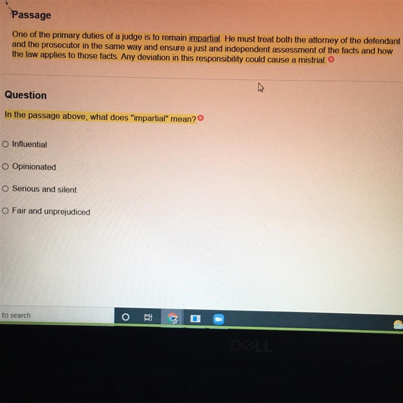 In the passage above, what does “impartial” mean?-example-1