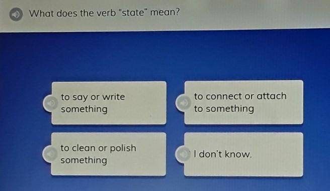 What does the verb "state" mean?​-example-1