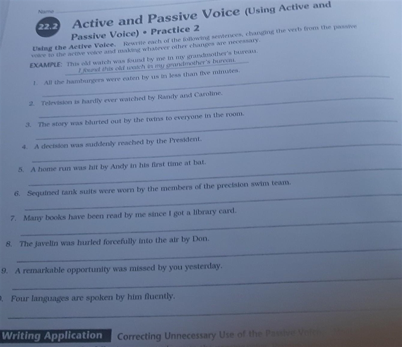 Please help fast change the verb from the passive to active voice ​-example-1