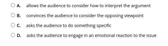 What is a characteristic of a call to action in a persuasive essay?-example-1