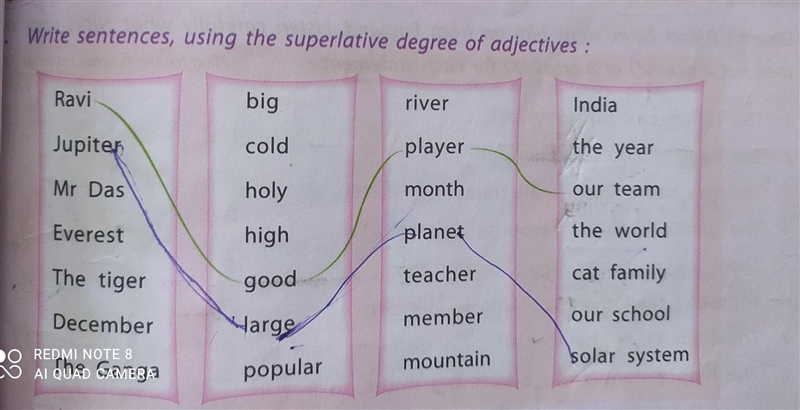 Write sentences, using the superlative degree of adjectives : Ravi big river India-example-1