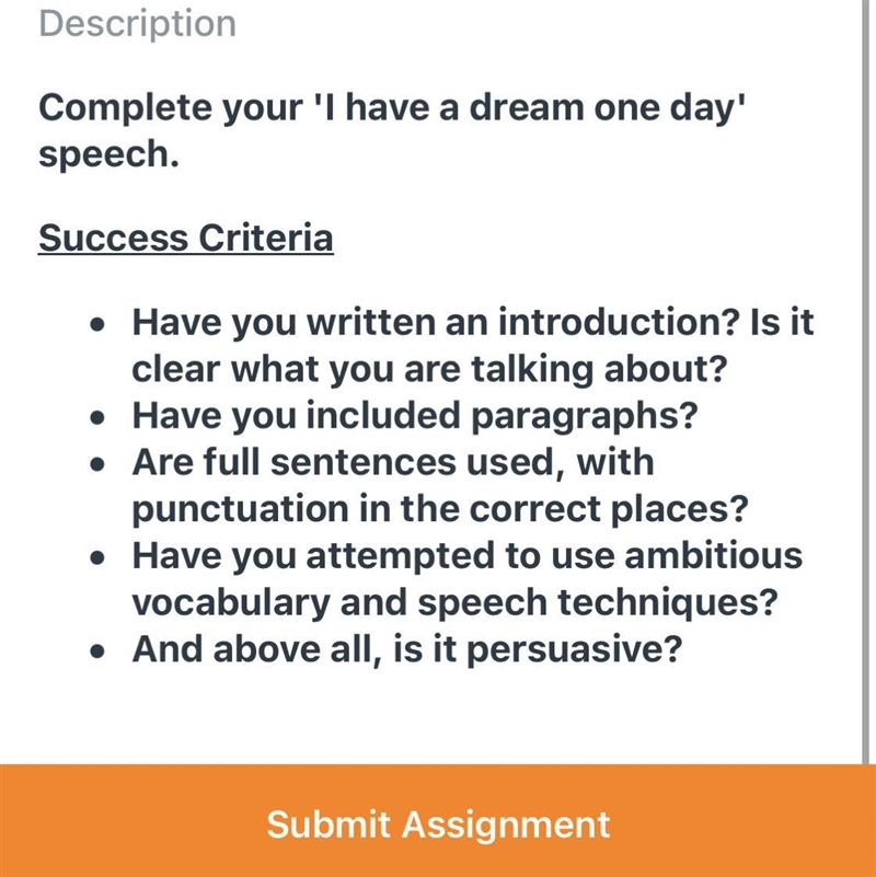 Write a ' I have a dream one day' speech about any topic-example-1