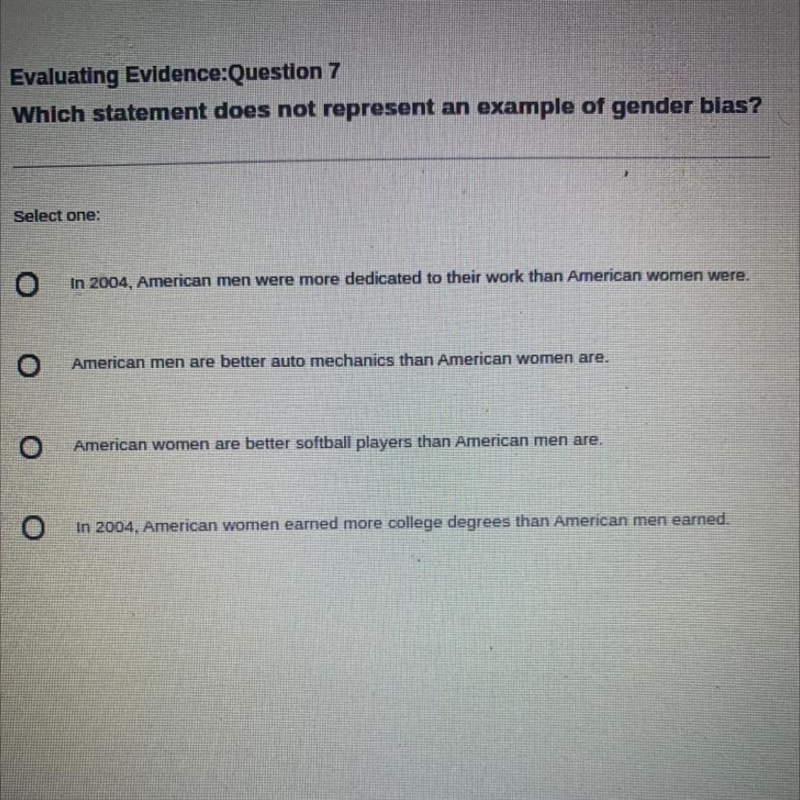 I need help pls!!! Evaluating Evidence:Question 7 Which statement does not represent-example-1