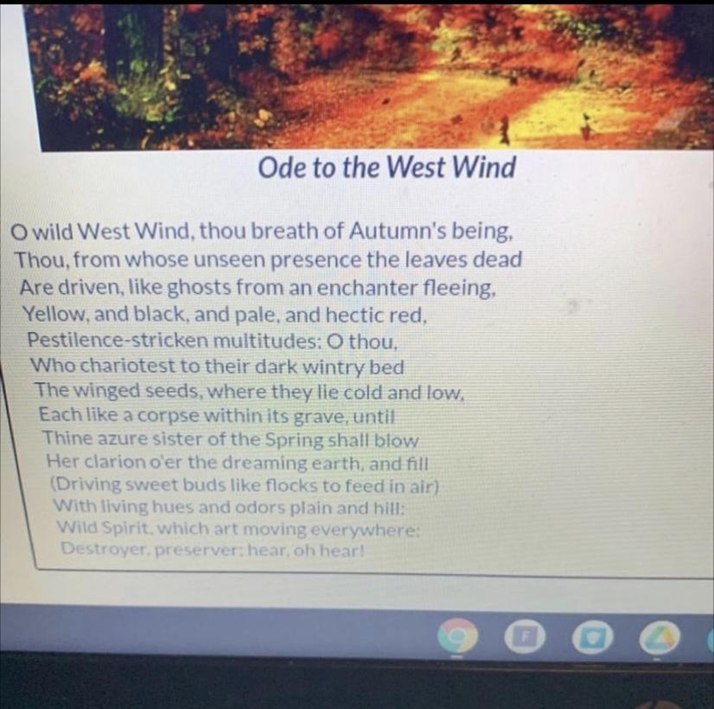 Identify two metaphors in “Ode to the West Wind” and explain them.-example-1