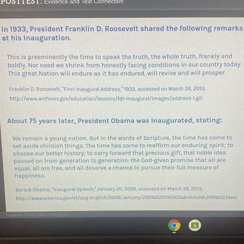 How do both presidents use a similar approach in their arguments? •Both convey a tone-example-1