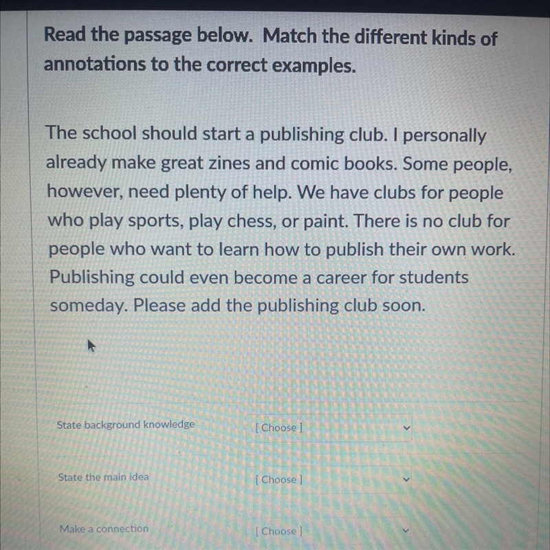 These are the answers: 1.I was the news paper advisor for my last school, and there-example-1