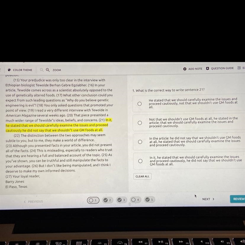 What is the correct answer? I highlighted the sentence btw.-example-1