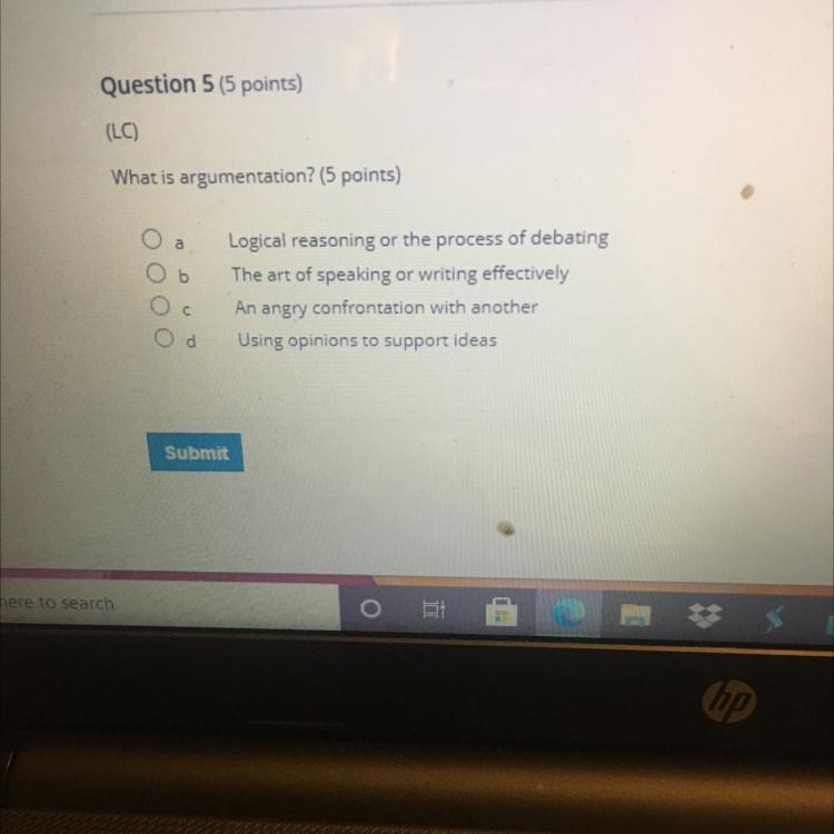 What is argumentation? Question 5-example-1