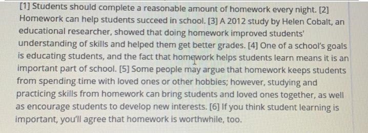 In which of these sentences does the author cite evidence to support her claim? A-example-1