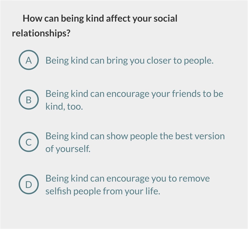 Kindness being according to science.-example-1