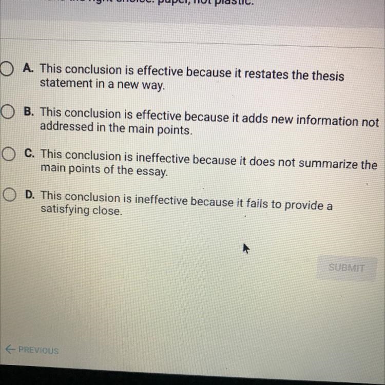 Which statement best evaluates the effectiveness of this conclusion paragraph? Thesis-example-1