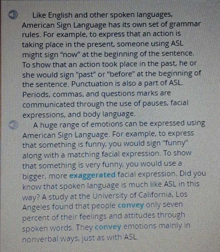 What's an example the author gives of a grammar rule used in ASL? A.To show that an-example-1