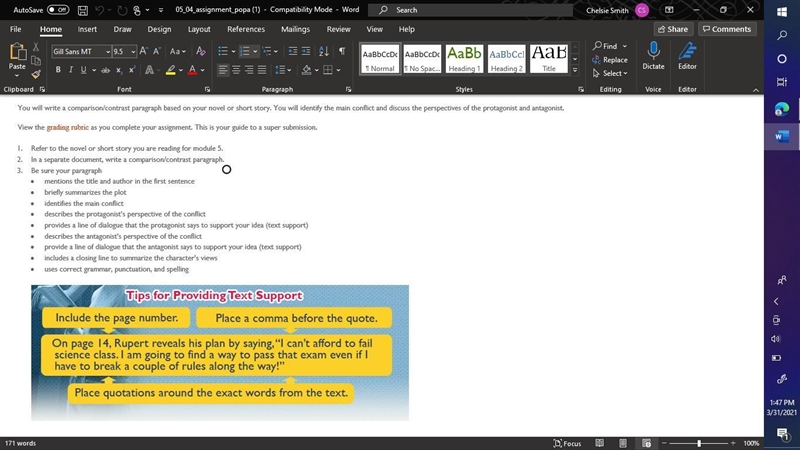 l write a comparison/contrast paragraph based on the strangers that came to town (audiobook-example-1