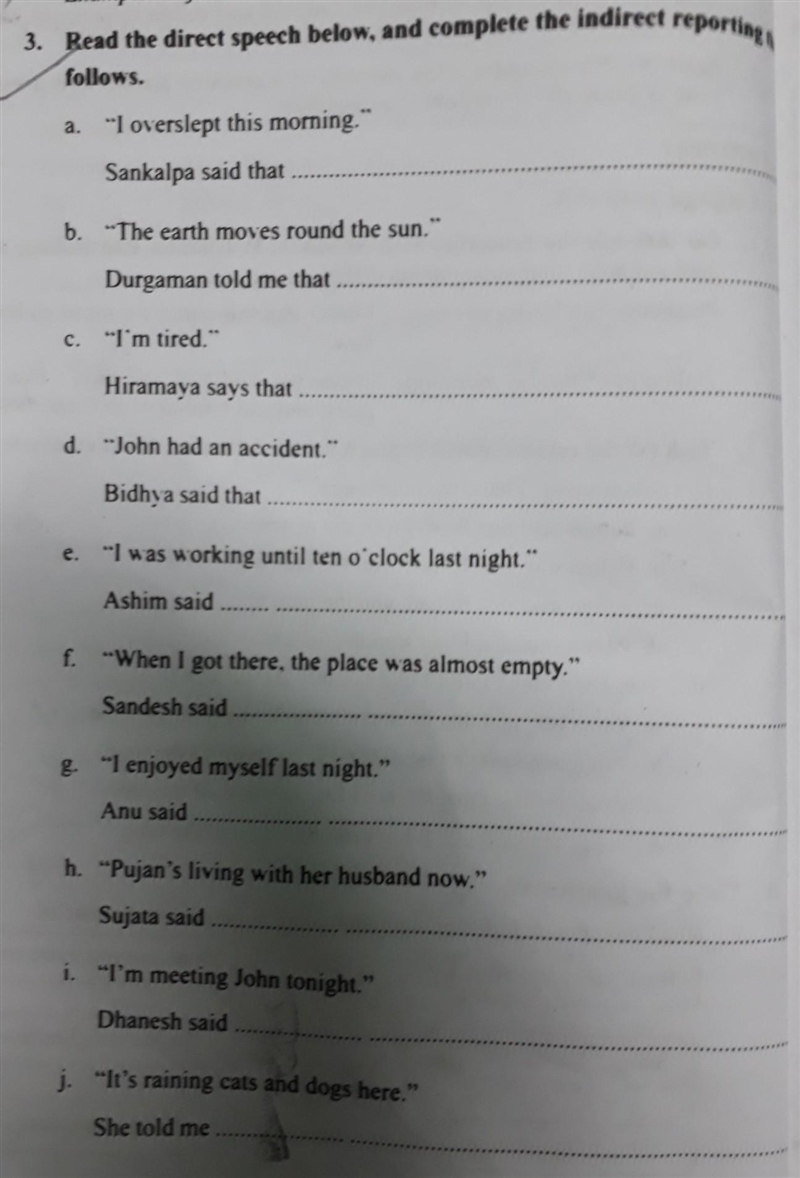 Plz complete these indirect speech. as soon as possible plz I will make the first-example-1