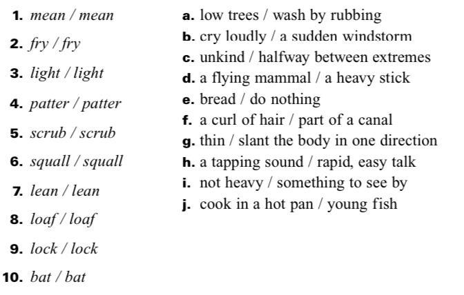 Homonyms and Homographs due tomorrow-example-1