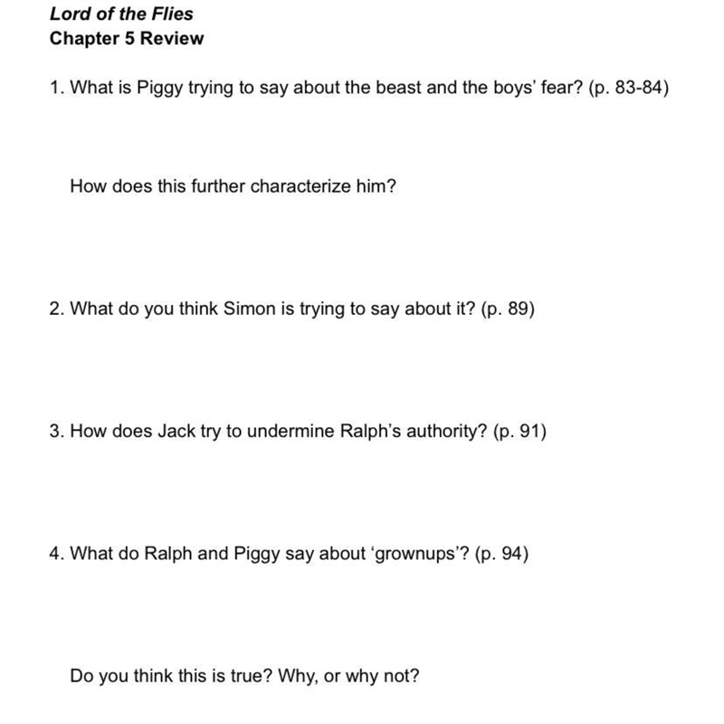 ￼ ￼I need help in question 3 it says How does Jack try to undermine Ralph’s authority-example-1