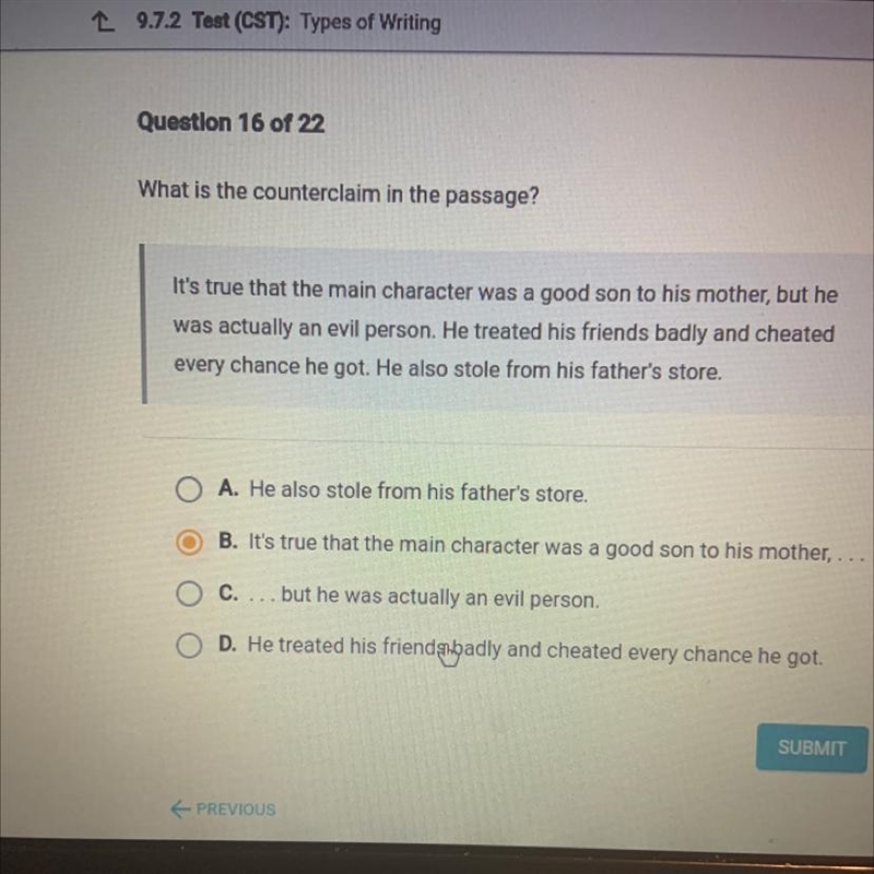 What is the counterclaim in the passage? Plz help-example-1