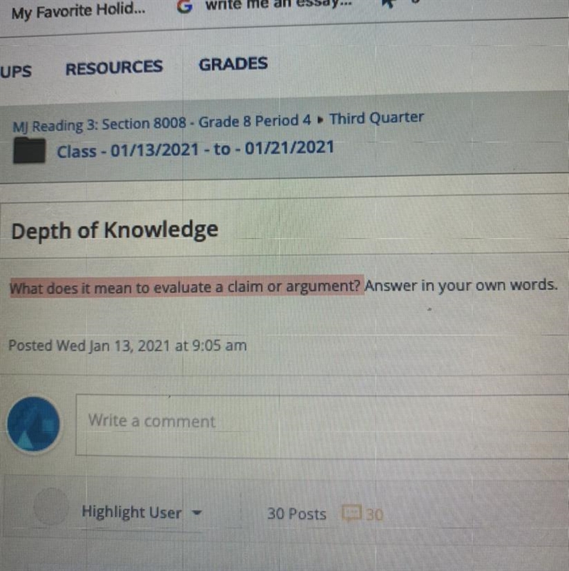 What does it mean to evaluate a claim or argument? Answer in your own words. PLS HELPPP-example-1