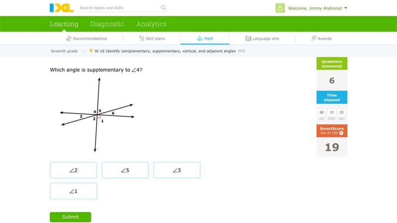 Which angle is supplementary to 4?-example-1