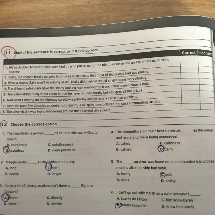 zoom exercise 11. if the sentences are correct or incorrect it’s simple i think, i-example-1