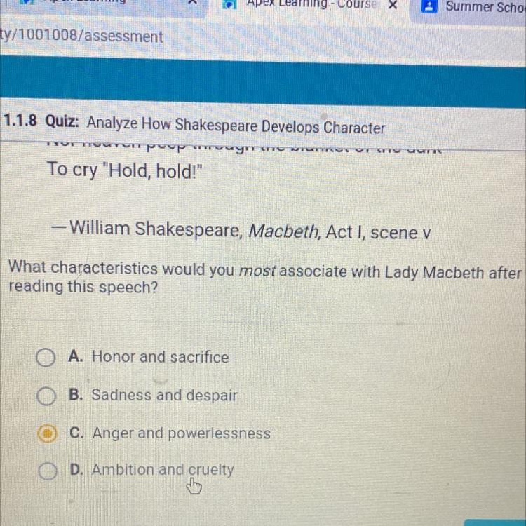 What characteristics would you most associate with Lady Macbeth after reading this-example-1