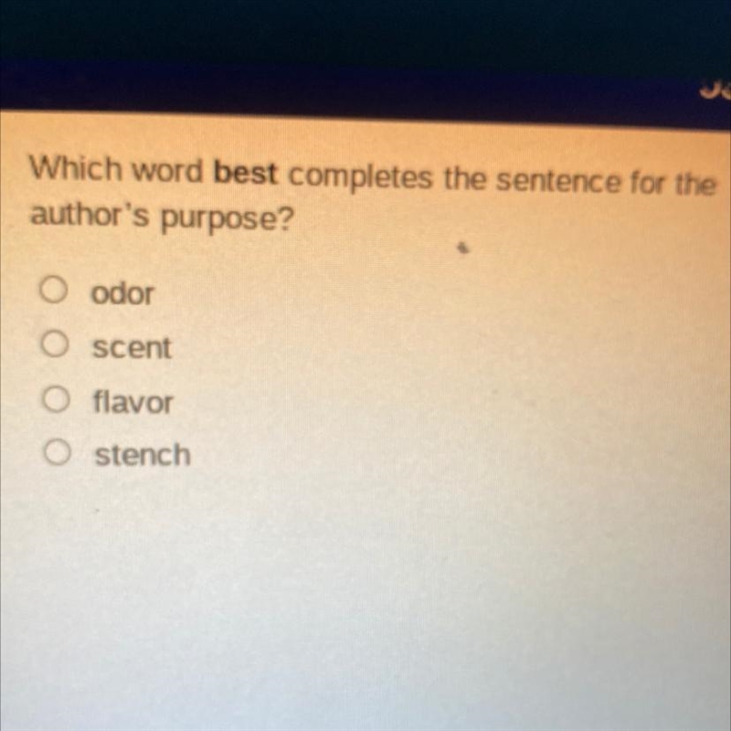 Which word best completes the sentence for the author's purpose?-example-1