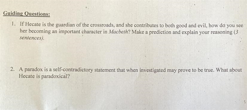 Can someone help me with these two questions? It has to do with Macbeth and Hacate-example-1