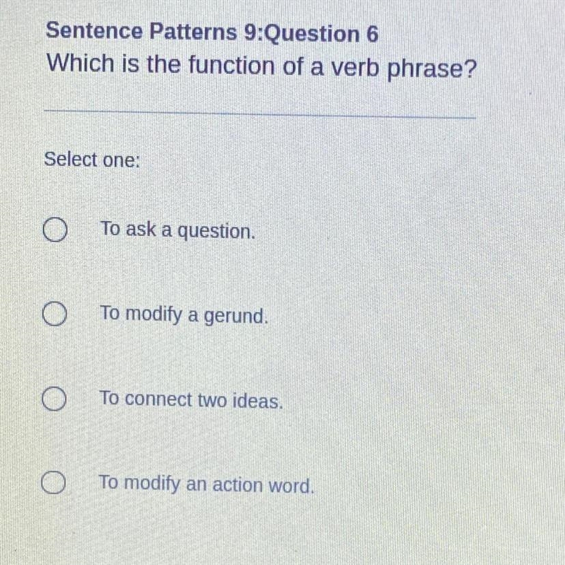 Which is the function of a verb phrase?-example-1