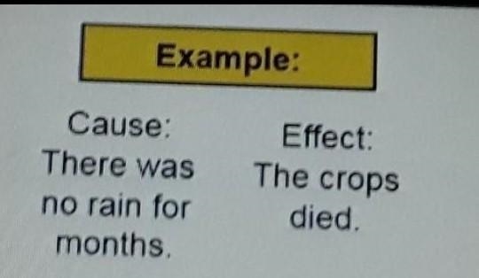 Read each sentence below. Write what you think might be an effect on the second line-example-1