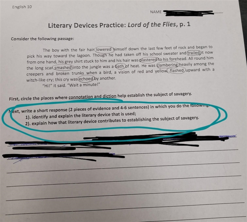 10pts Can someone help me with #2 on the savagery part​-example-1