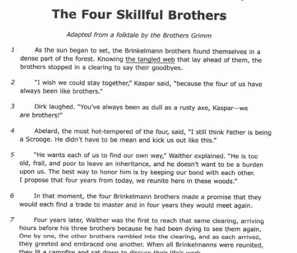 Answer if you know the answers or some answers to "The Four Skillful Brothers-example-1