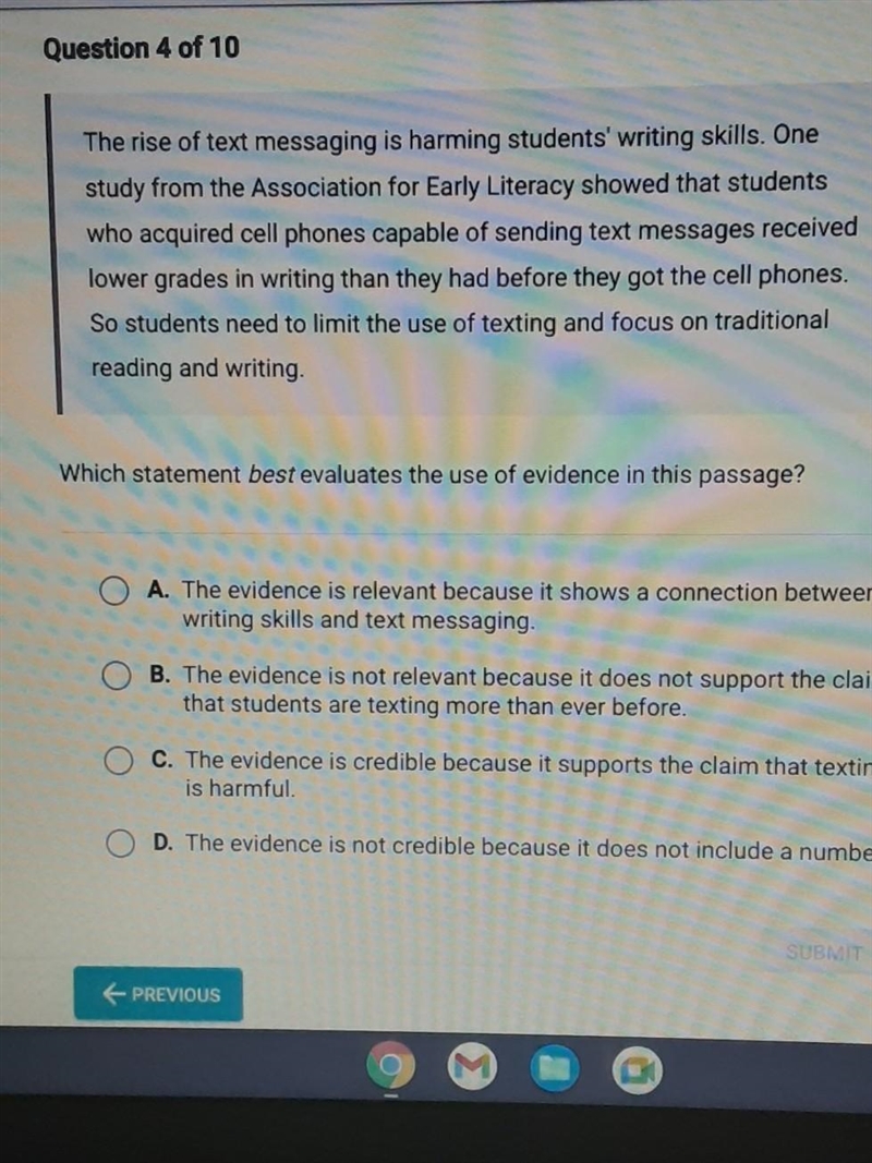 PLZ HELP ASAP !!!! The rise of text messaging is harming students' writing Sk study-example-1